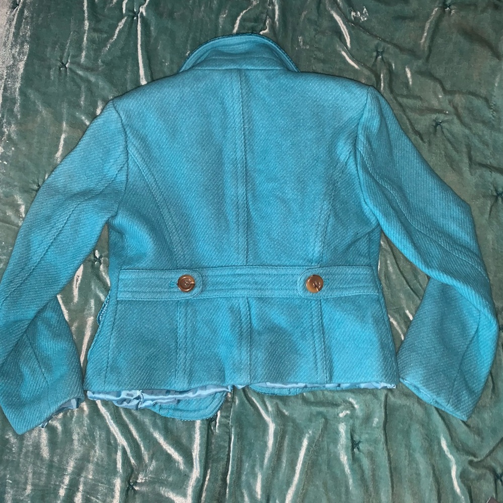 Chic Turquoise Button-Up Blazer - Picture 6 of 10